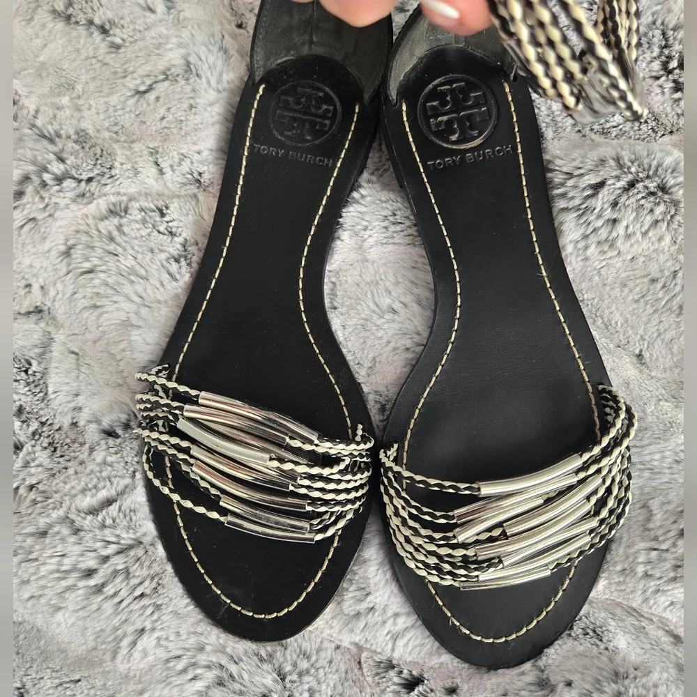 Tory Burch Mignon Braided Leather Sandals -‎ 6.5 - LIKE NEW